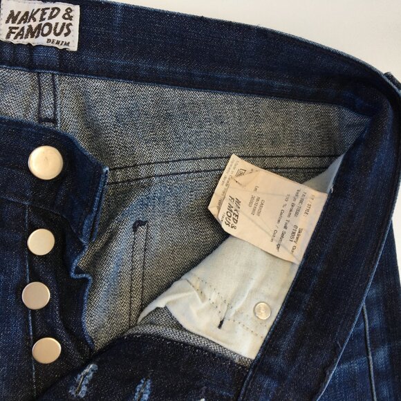Naked & Famous Skinny Guy Selvedge Button Fly Jeans 32 - Picture 4 of 12